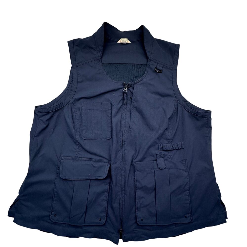 Duluth Trading Co Heirloom Gardening Vest Women 2X DuluthFlex Ripstop UPF50 Navy